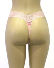 Load image into Gallery viewer, Waist No Time Thong- Pink Lemonade Stripes
